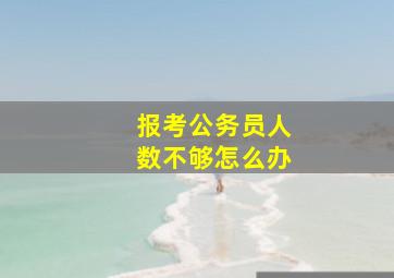 报考公务员人数不够怎么办