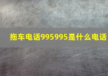 拖车电话995995是什么电话