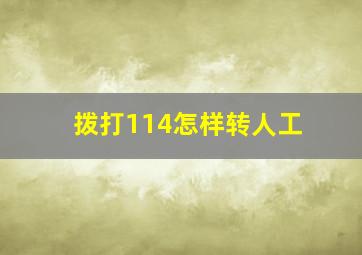 拨打114怎样转人工