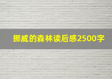 挪威的森林读后感2500字