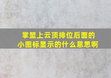 掌盟上云顶排位后面的小图标显示的什么意思啊