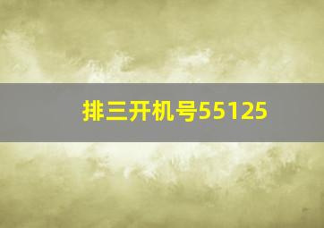 排三开机号55125