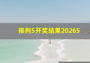 排列5开奖结果20265