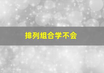 排列组合学不会