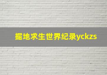 掘地求生世界纪录yckzs