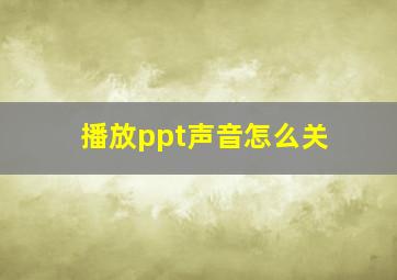 播放ppt声音怎么关