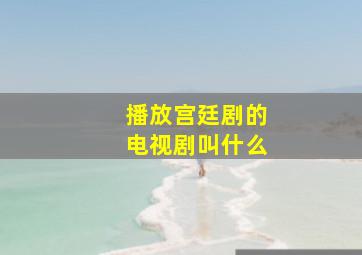 播放宫廷剧的电视剧叫什么