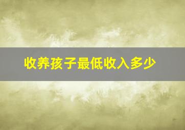 收养孩子最低收入多少