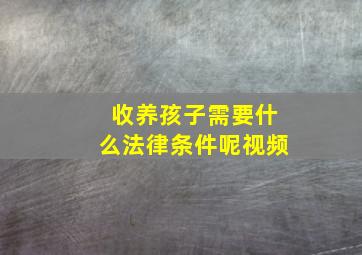 收养孩子需要什么法律条件呢视频