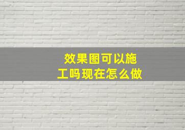 效果图可以施工吗现在怎么做