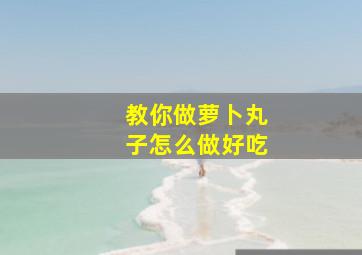 教你做萝卜丸子怎么做好吃