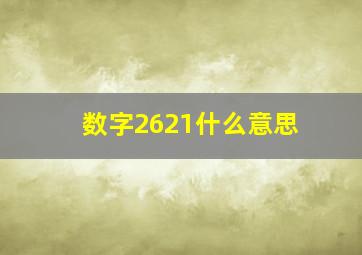 数字2621什么意思