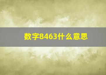 数字8463什么意思