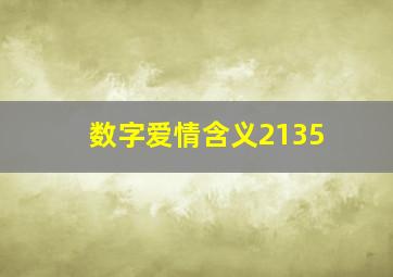 数字爱情含义2135