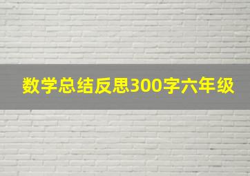 数学总结反思300字六年级