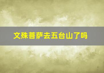 文殊菩萨去五台山了吗