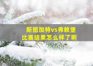 斯图加特vs弗赖堡比赛结果怎么样了啊