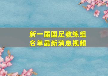 新一届国足教练组名单最新消息视频