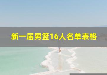 新一届男篮16人名单表格