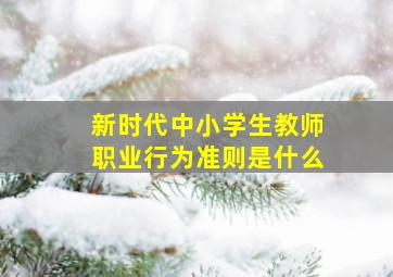 新时代中小学生教师职业行为准则是什么