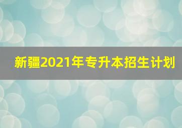 新疆2021年专升本招生计划