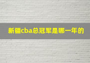 新疆cba总冠军是哪一年的