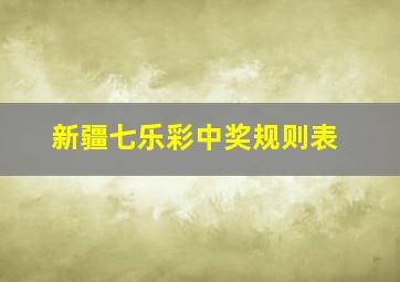 新疆七乐彩中奖规则表