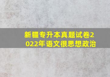 新疆专升本真题试卷2022年语文很思想政治