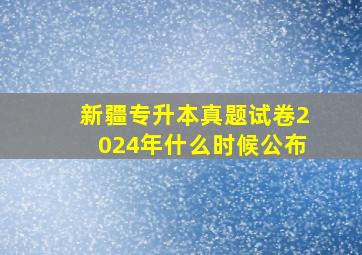 新疆专升本真题试卷2024年什么时候公布