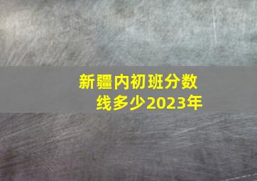 新疆内初班分数线多少2023年