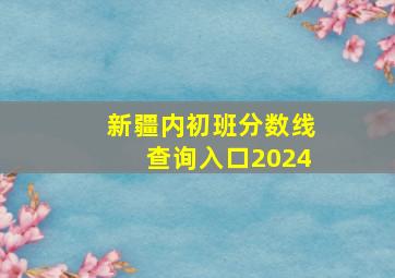 新疆内初班分数线查询入口2024