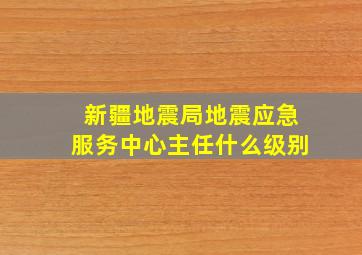 新疆地震局地震应急服务中心主任什么级别