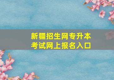 新疆招生网专升本考试网上报名入口