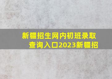 新疆招生网内初班录取查询入口2023新疆招