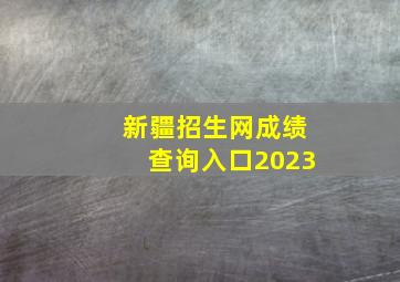 新疆招生网成绩查询入口2023