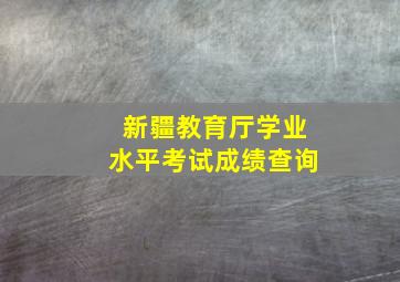 新疆教育厅学业水平考试成绩查询