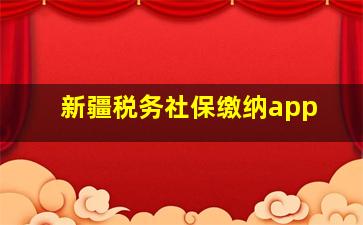 新疆税务社保缴纳app