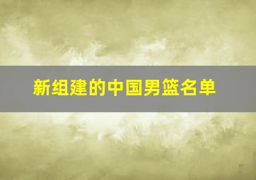 新组建的中国男篮名单