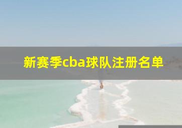 新赛季cba球队注册名单