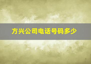 方兴公司电话号码多少