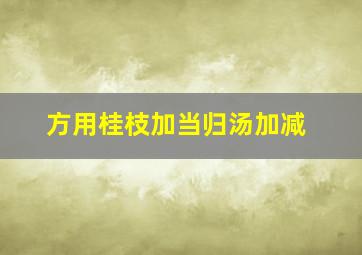 方用桂枝加当归汤加减