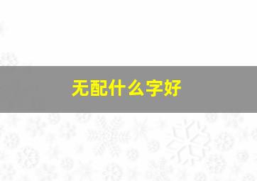 无配什么字好