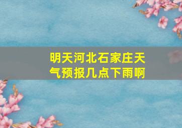 明天河北石家庄天气预报几点下雨啊