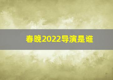 春晚2022导演是谁