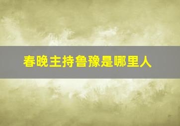 春晚主持鲁豫是哪里人