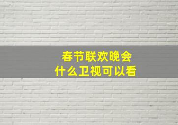 春节联欢晚会什么卫视可以看