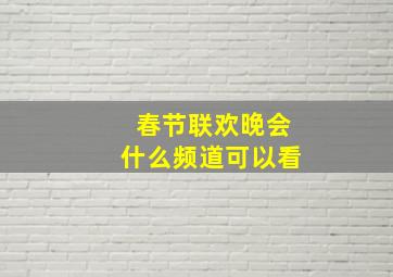 春节联欢晚会什么频道可以看