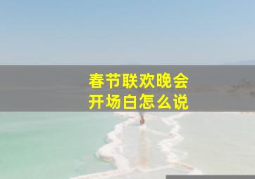 春节联欢晚会开场白怎么说