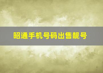 昭通手机号码出售靓号