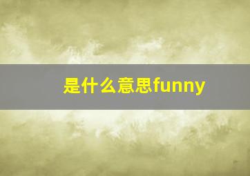 是什么意思funny